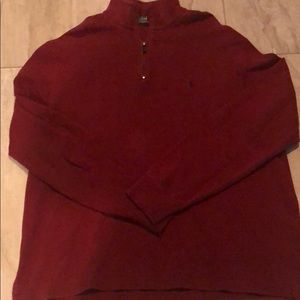 Deep red half zip polo xl pullover.